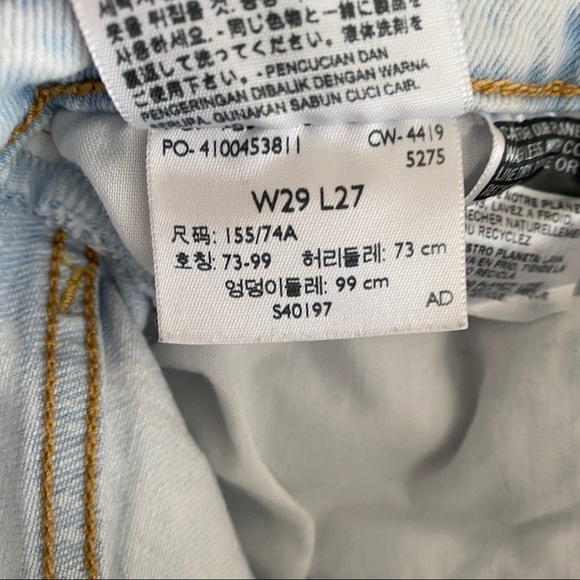 Levi's Ribcage Straight High Waist Ankle Lose your Marbles Acid Wash Jeans 29 - Picture 6 of 8